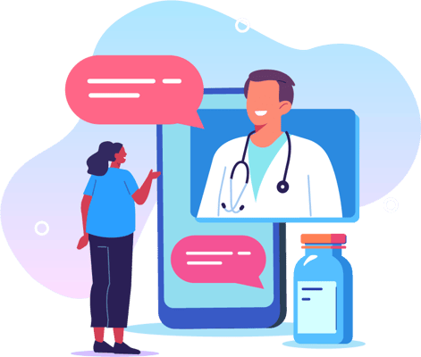 Doctor Talking to Patient Bottle Cool Tone Doctor Talking to Patient Bottle Cool Tone