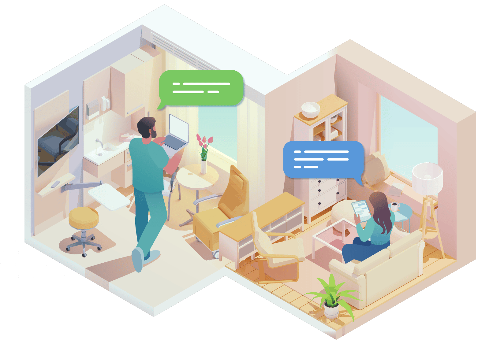 Isometric Nurse and Patient Spliced Rooms v2