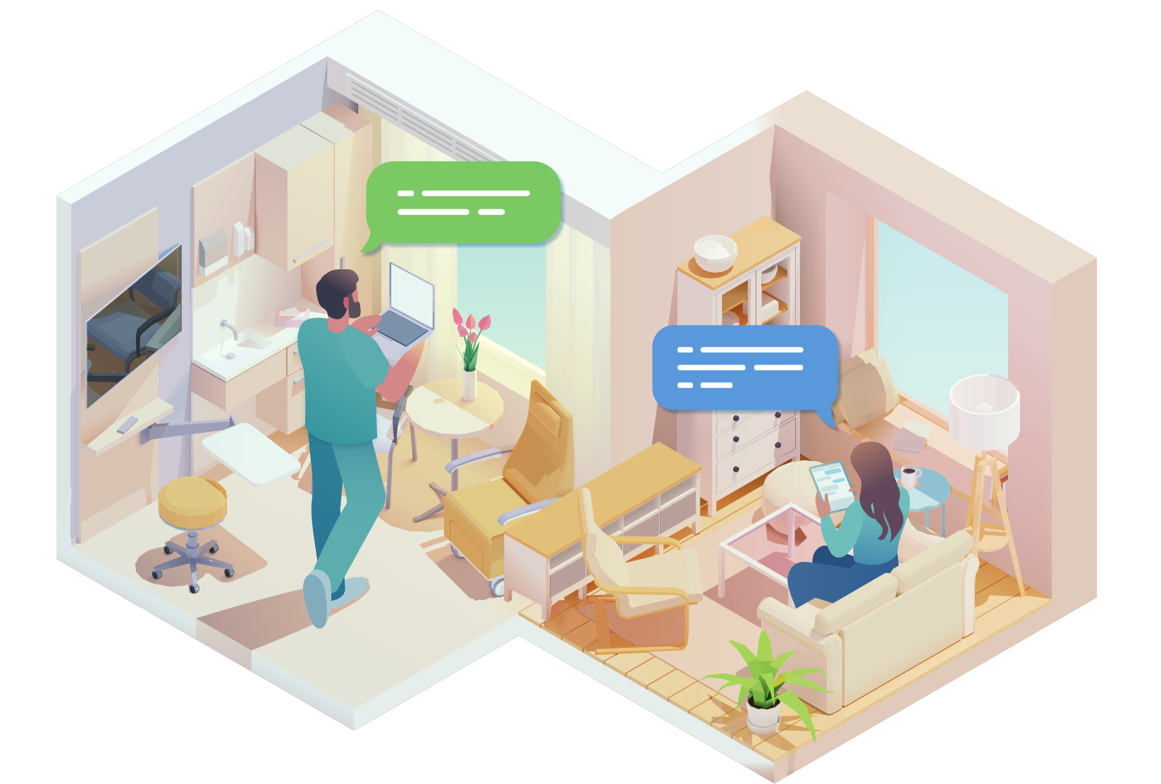 Isometric Nurse and Patient Spliced Rooms v2